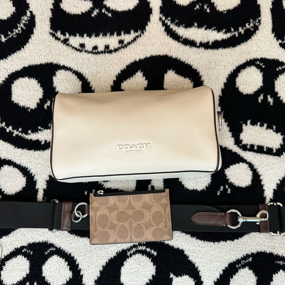 Coach White and Brown Crossbody Bag